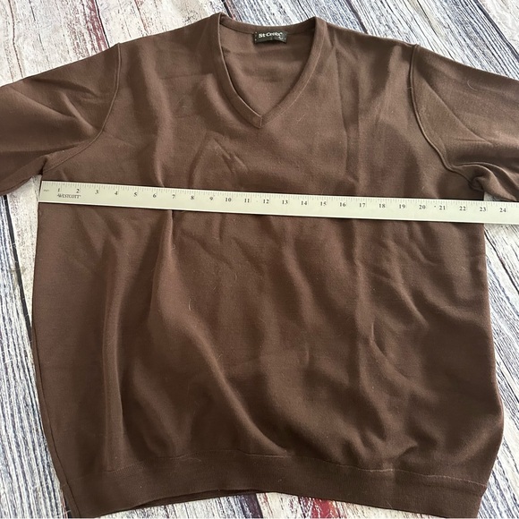 Vintage St. Croix 100% Wool Brown V-Neck Sweater - Picture 6 of 7